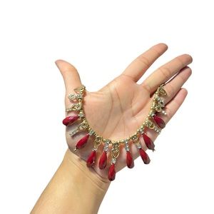 Maroon & Gold Necklace